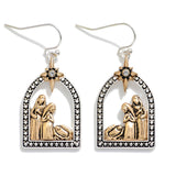 Holy Night Arched Nativity Earrings