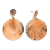 Linked Circle Marbled Acetate Drop Earrings with Glitter Detail