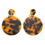 Linked Circle Marbled Acetate Drop Earrings
