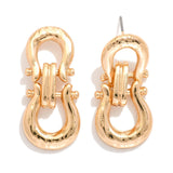 Hammered Metal Door Knocker Drop Earrings
