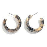 Marbled Resin Drop Hoop Earrings