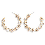 Chinoiserie Orange Beaded Hoop Earrings