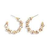 Mini Chinoiserie Orange Beaded Hoop Earrings