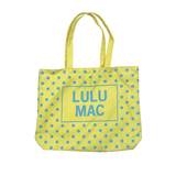 Lulu Mac Canvas Tote – Blue Dot on Yellow