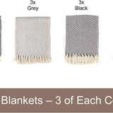 Patterned Cotton Throw Blanket - 50 x 70 - Style Options: Diamond