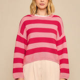 Pretty in Stripes Knit Sweater – Pink