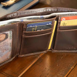 Alabama Crimson Tide Men's Collegiate Trifold Leather Wallet: UAL Wrinkle