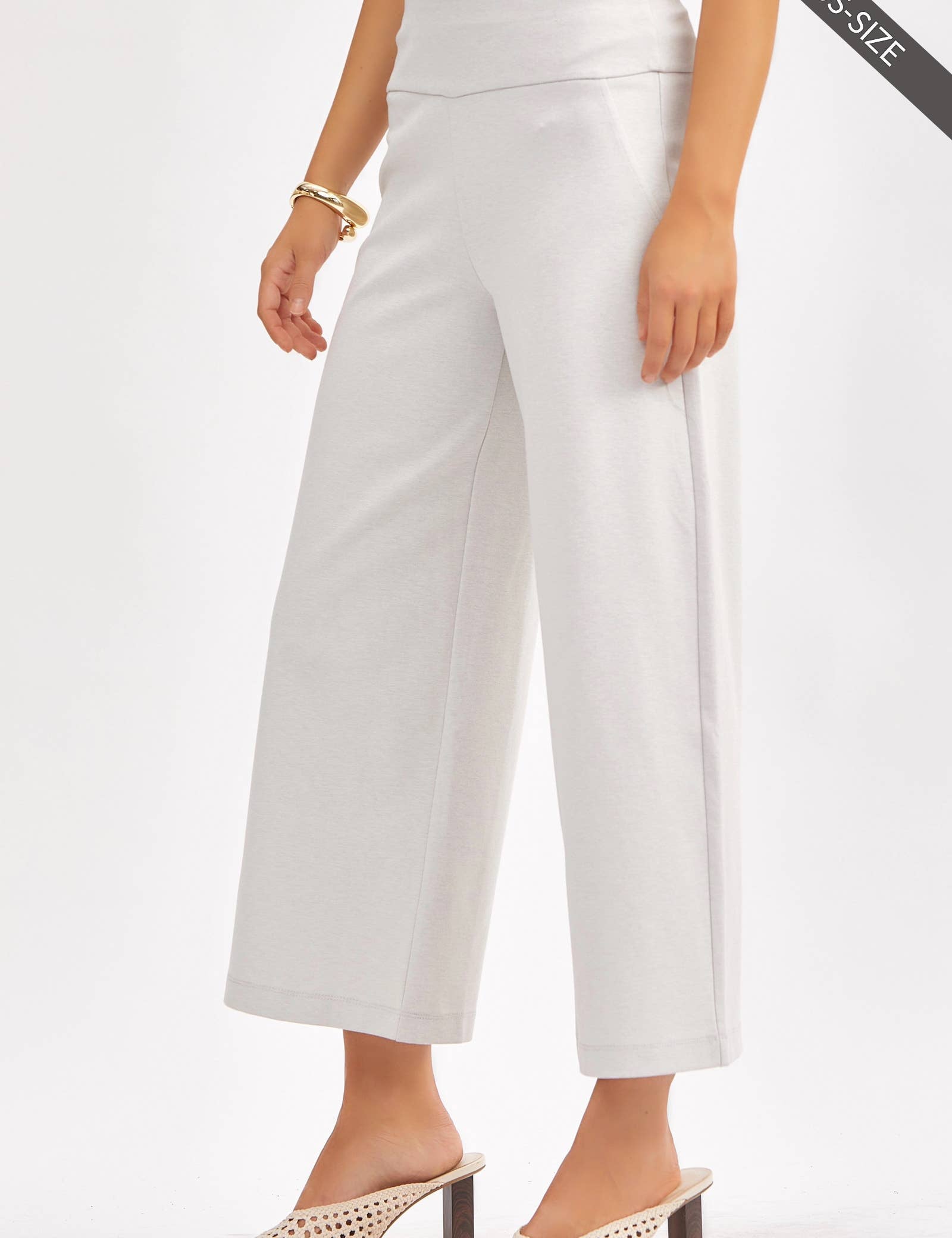 Curvy Pearl Gray Magic Wide Cropped Pants
