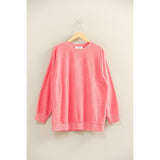 Taffy Pink Oversized Crewneck Sweatshirt | Soft Brushed Casual Pullover (S–L)