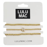 Gold Initial Lulu Mac Bracelet Stack