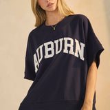 Auburn Plus Boxy Short Sleeve Sweatshirt