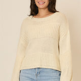 Softly Spoken Textured Sweater – Cream