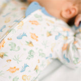 Dino - Land Print Zip Footie: Newborn