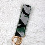 Shimmer Camo Keychain Wristlet: Silver