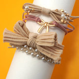 BOHO DUAL FUNCTION KNOT BRACELET HAIR TIES | 40BH105: Black