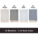 Patterned Cotton Throw Blanket - 50 x 70 - Style Options: Diamond