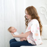 Watercolor Roses Muslin Swaddle Blanket, Premium Cotton