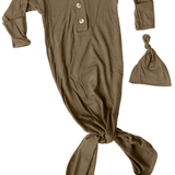 Newborn  Baby Gown and Hat Sets - Army Green