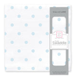 Blue French Dots Muslin Swaddle Blanket, Premium Cotton