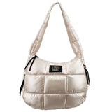 Off White Puffer Metallic Tote Bag