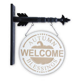 13.25" Round Cream Wood Engraved “Welcome” Arrow Replacement