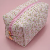 Floral Quilted Cotton Ditsy Cosmetic Pouch Bag