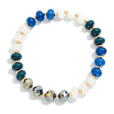Blue Beaded Stretch Bracelet