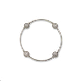 8mm Crystal Pave Blessing Bracelet in Sterling Silver: S