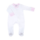 New Beginnings Pink Zipper Footie: Pink / NB