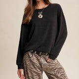 Ultra-Soft Brushed Knit Crewneck – Black