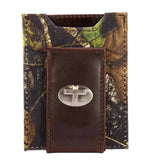 Christian Cross Magnetic Leather Slim Wallet: Mossy Oak