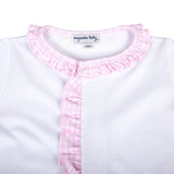 New Beginnings Pink Ruffle Front Footie: Pink / PREM