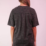 Black Mineral Washed Dress
