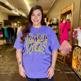 Paint Stroke Mardi Gras Graphic Tee Violet