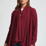 Wrap Top w/ Button- Wine