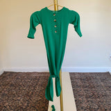 Newborn Gown Set - Christmas 2025 - Green - Baby Clothing: Hat and Headband