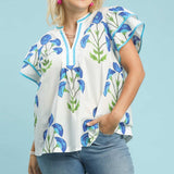 Blossom Meadow Print Top – Cream (Plus)