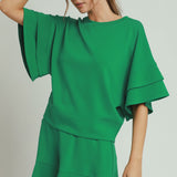 Play It Luxe Ruffle Sleeve Pullover