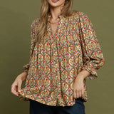 Floral Medallion Print Top