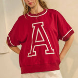 Oversized Game Day Sweatshirt – Red