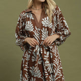 Rooted in Style Botanical Belted Midi Dress