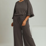 SpaceKnit Wide Leg Pants in Charcoal