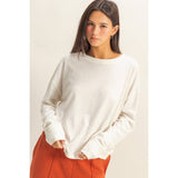Crew Neck Long Sleeve Tee – Cream
