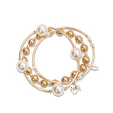 Intentional Bracelet in Gold and White Pearl: S