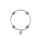 Charmed Jade & Shamrock 8mm Blessing Bracelet: Small