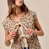 Leopard Print Bow-Tie Sweater Vest