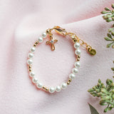 14K Gold-Plated Baby Cross Bracelet Medium 1-5 Years
