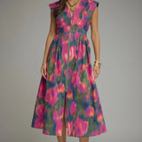 Paint the Town Printed Midi Dress