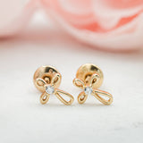 Cherished Moments Gold Infinity Cross Screw-Back Earrings