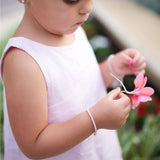 Girls Sterling Silver Dainty Pearl Bracelet: Medium 1-5 Years